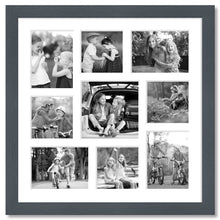 Load image into Gallery viewer, Large Multi Aperture Photo Frame Holds 9 Photos | Grey Frame - Multi Photo Frames
