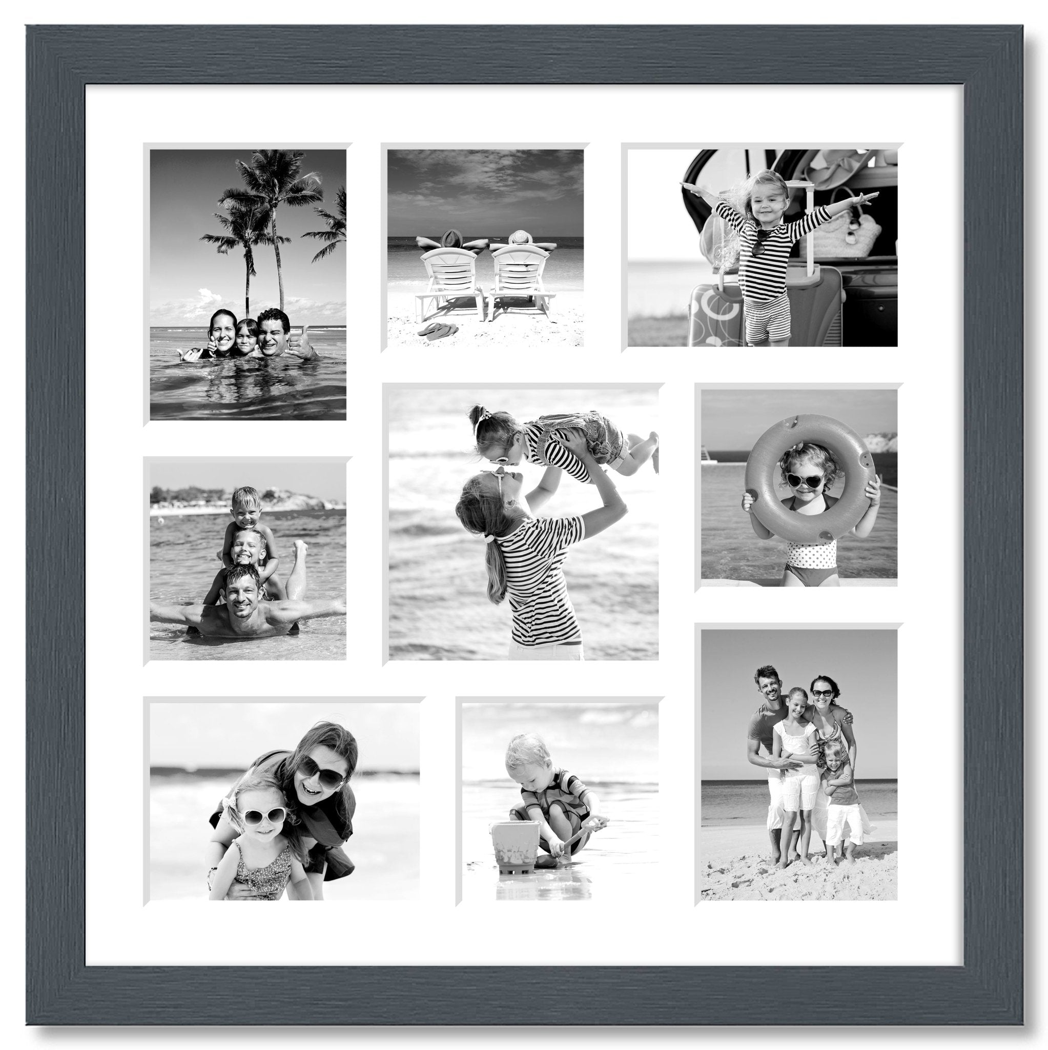 Multi Photo Frame | Holds 9 Photos | Grey Frame – Multi Photo Frames