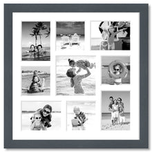 Load image into Gallery viewer, Large Multi Aperture Photo Frame Holds 9 Photos | Grey Frame - Multi Photo Frames
