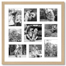Load image into Gallery viewer, Large Multi Aperture Photo Frame Holds 9 Photos | Oak Veneer Frame - Multi Photo Frames
