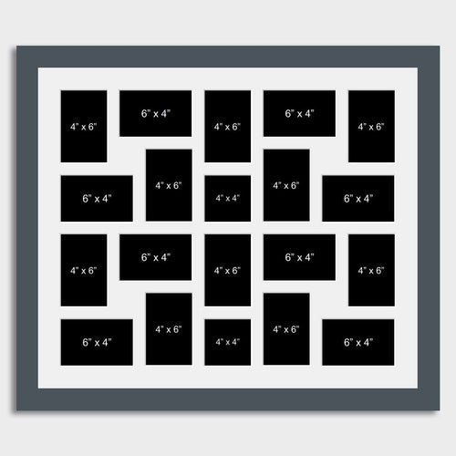 Large Multi Photo Collage Frame for 20 Photos in a 40mm Dark Grey Frame - Multi Photo Frames