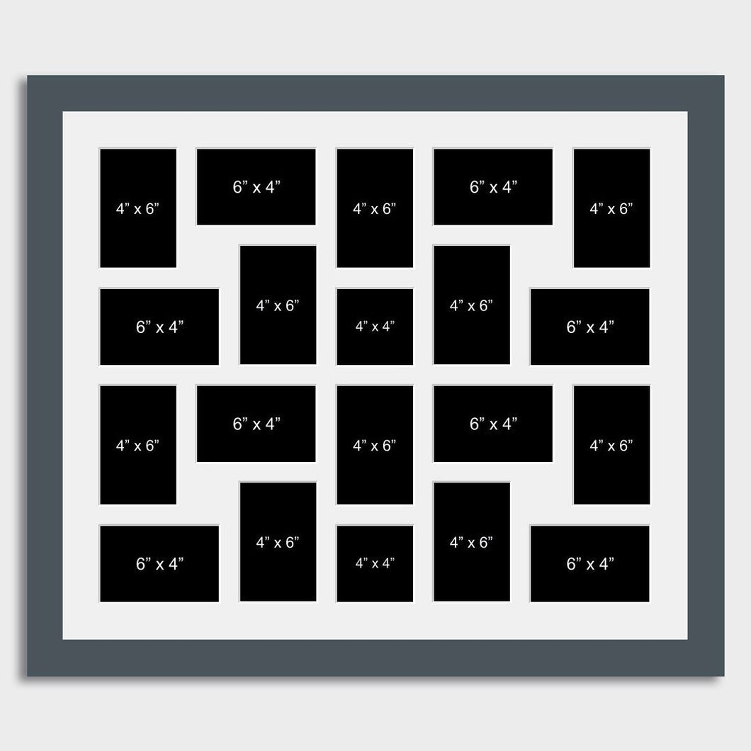 Large Multi Photo Collage Frame for 20 Photos in a 40mm Dark Grey Frame - Multi Photo Frames