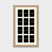Load image into Gallery viewer, Large Multi Photo Collage Frame Holds 12 4&quot;x6&quot; Photos in a 30mm Oak Veneer Finish - Multi Photo Frames
