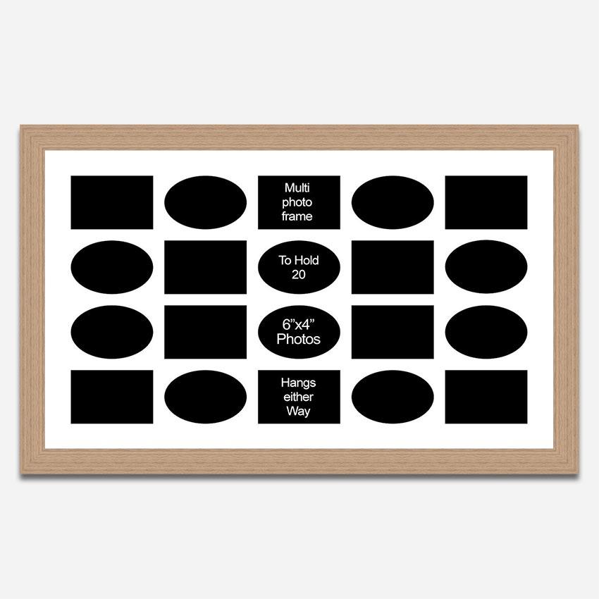 Large Multi Photo-Frame | 20 Apertures for 6