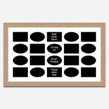 Load image into Gallery viewer, Large Multi Photo Collage frame Holds 20 6&quot;x4&quot; photos in a 30mm Oak Veneer Frame - Multi Photo Frames
