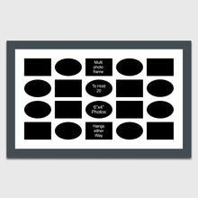 Load image into Gallery viewer, Large Multi Photo Collage Frame Holds 20 6&quot;x4&quot; Photos in a 40mm Dark Grey Wood Frame - Multi Photo Frames
