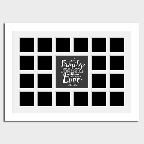 Large Multi Photo Family Frame Holds 20 4x4 Instagram Photos in a 33mm White Frame - Multi Photo Frames