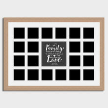 Load image into Gallery viewer, Large Multi Photo Family Frame Holds 20 4&quot;x4&quot; Size Photos in a 30mm Oak Veneer Frame - Multi Photo Frames
