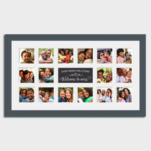 Load image into Gallery viewer, Large Multi Photo Family Picture Frame Holds 16 4x4 Photos in a 40mm Dark Grey Frame - Multi Photo Frames
