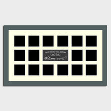 Load image into Gallery viewer, Large Multi Photo Family Picture Frame Holds 16 4x4 Photos in a 40mm Dark Grey Frame - Multi Photo Frames

