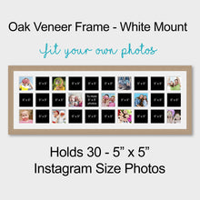 Load image into Gallery viewer, Large Multi Photo Frame Holds 30 - 5&quot; x 5&quot; Photos in a 30mm Wide Oak Veneer Frame - Multi Photo Frames
