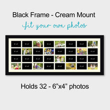 Load image into Gallery viewer, Large Multi Photo Frame Holds 32 - 6&quot; x 4&quot; Photos in a Black Frame - Multi Photo Frames
