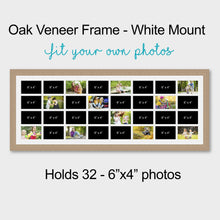 Load image into Gallery viewer, Large Multi Photo Frame Holds 32 - 6&quot; x 4&quot; Photos in an Oak Veneer Frame - Multi Photo Frames
