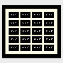 Load image into Gallery viewer, Large Multi Photo Frame to Hold 20 6&quot;x4&quot; Photos in a 33mm Black Wood Frame - Multi Photo Frames
