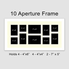 Load image into Gallery viewer, Large Multi Photo Picture Frame Holds 10 photos in a White Wooden Frame - Multi Photo Frames
