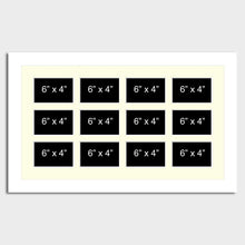 Load image into Gallery viewer, Large Multi Photo Picture Frame Holds 12 6&quot;x4&quot; Photos in a 33mm White Wood Frame - Multi Photo Frames
