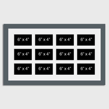 Load image into Gallery viewer, Large Multi Photo Picture Frame Holds 12 6&quot;x4&quot; Photos in a 40mm Dark Grey Frame - Multi Photo Frames
