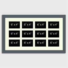 Load image into Gallery viewer, Large Multi Photo Picture Frame Holds 12 6&quot;x4&quot; Photos in a 40mm Dark Grey Frame - Multi Photo Frames
