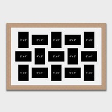 Load image into Gallery viewer, Large Multi Photo Picture Frame Holds 15 6&quot;x4&quot; photos in a 30mm Wide Oak Veneer Frame - Multi Photo Frames
