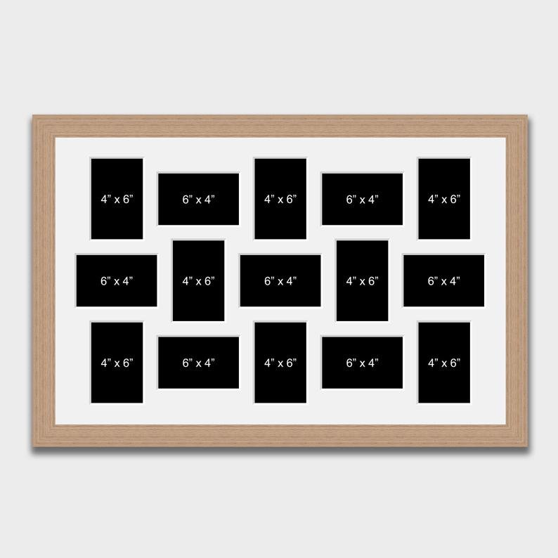 Large Multi Photo Picture Frame Holds 15 6