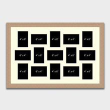 Load image into Gallery viewer, Large Multi Photo Picture Frame Holds 15 6&quot;x4&quot; photos in a 30mm Wide Oak Veneer Frame - Multi Photo Frames
