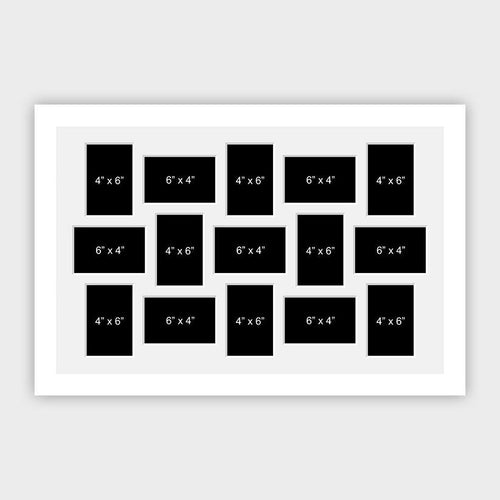 Large Multi Photo Picture Frame Holds 15 6