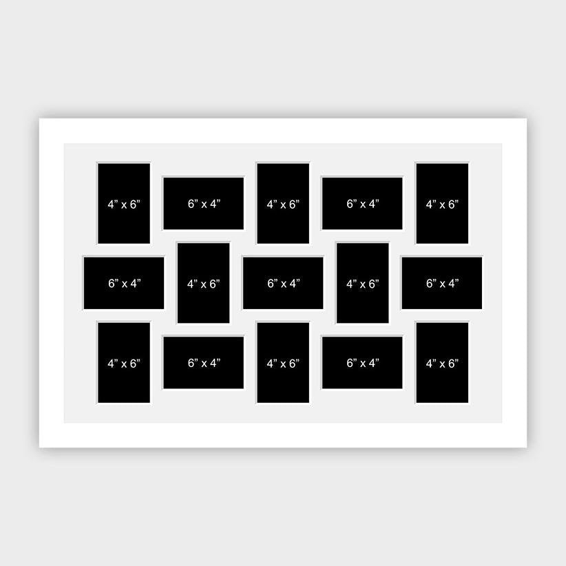 Large Multi Photo Picture Frame Holds 15 6