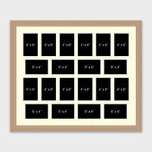 Load image into Gallery viewer, Large Multi Photo Picture Frame Holds 20 4&quot;x6&quot; Mixed Shape Photos in a 30mm Oak Veneer Frame - Multi Photo Frames
