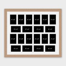 Load image into Gallery viewer, Large Multi Photo Picture Frame Holds 20 4&quot;x6&quot; Mixed Shape Photos in a 30mm Oak Veneer Frame - Multi Photo Frames
