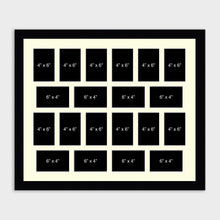 Load image into Gallery viewer, Large Multi Photo Picture Frame Holds 20 6&quot; x 4&quot; photos in a 33mm Black Wooden Frame - Multi Photo Frames

