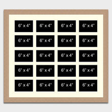 Load image into Gallery viewer, Large Multi Photo Picture Frame Holds 20 6&quot;x4&quot; Photos in a 30mm Oak Veneer - Multi Photo Frames

