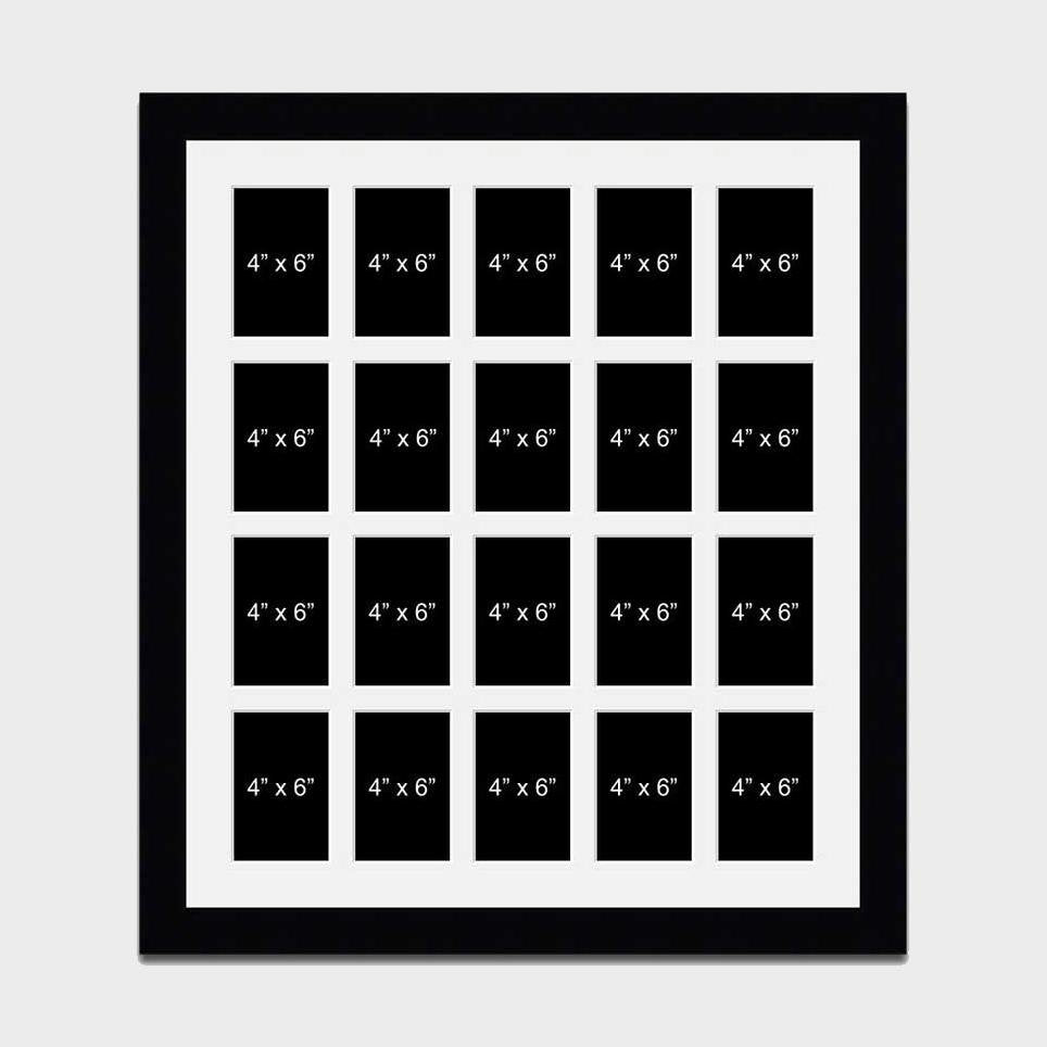 Large Multi Photo Picture Frame Holds 20 6x4 Photos in a 33mm Black Frame - Multi Photo Frames