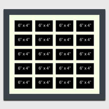 Load image into Gallery viewer, Large Multi Photo Picture Frame Holds 20 6&quot;x4&quot; photos in a 40mm Dark Grey Frame - Multi Photo Frames
