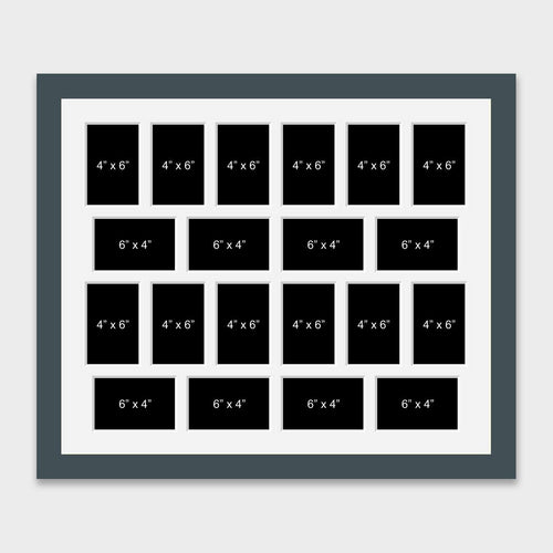 Large Multi Photo Picture Frame Holds 20 mixed Shape 6