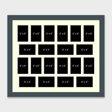 Load image into Gallery viewer, Large Multi Photo Picture Frame Holds 20 mixed Shape 6&quot; x 4&quot; Photos in a 40mm Dark Grey Frame - Multi Photo Frames

