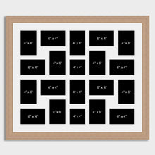 Load image into Gallery viewer, Large Multi Photo Picture Frame Holds 20 photos 6x4 photos in an Oak Veneer Frame - Multi Photo Frames
