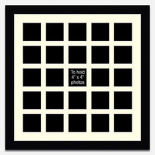 Load image into Gallery viewer, Large Multi Photo Picture Frame Holds 25 Instagram 4&quot;x4&quot; Photo in a 33mm Black Frame - Multi Photo Frames

