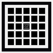 Load image into Gallery viewer, Large Multi Photo Picture Frame Holds 25 Instagram 4&quot;x4&quot; Photo in a 33mm Black Frame - Multi Photo Frames
