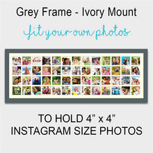 Load image into Gallery viewer, Large Multi Photo Picture Frame Holds 52 4&quot;x4&quot; Instagram Size Photos in a 33mm Dark Grey Wood Frame - Multi Photo Frames
