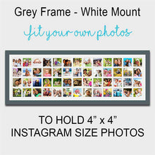 Load image into Gallery viewer, Large Multi Photo Picture Frame Holds 52 4&quot;x4&quot; Instagram Size Photos in a 33mm Dark Grey Wood Frame - Multi Photo Frames
