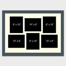 Load image into Gallery viewer, Large Multi Photo Picture Frame Holds 6 8&quot;x10&quot; Photos in a 40mm Dark Grey Frame - Multi Photo Frames
