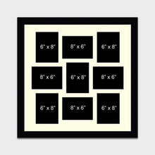 Load image into Gallery viewer, Large Multi Photo Picture Frame Holds 9 8&quot;x6&quot; Photos in a 33mm Black Frame - Multi Photo Frames
