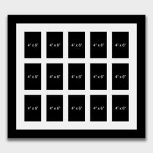 Load image into Gallery viewer, Large Multi Photo Picture Frame in Black to hold 15 4&quot;x6&quot; photos in a 33mm Black Frame - Multi Photo Frames
