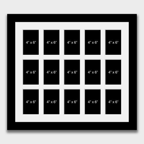 Large Multi Photo Picture Frame in Black to hold 15 4