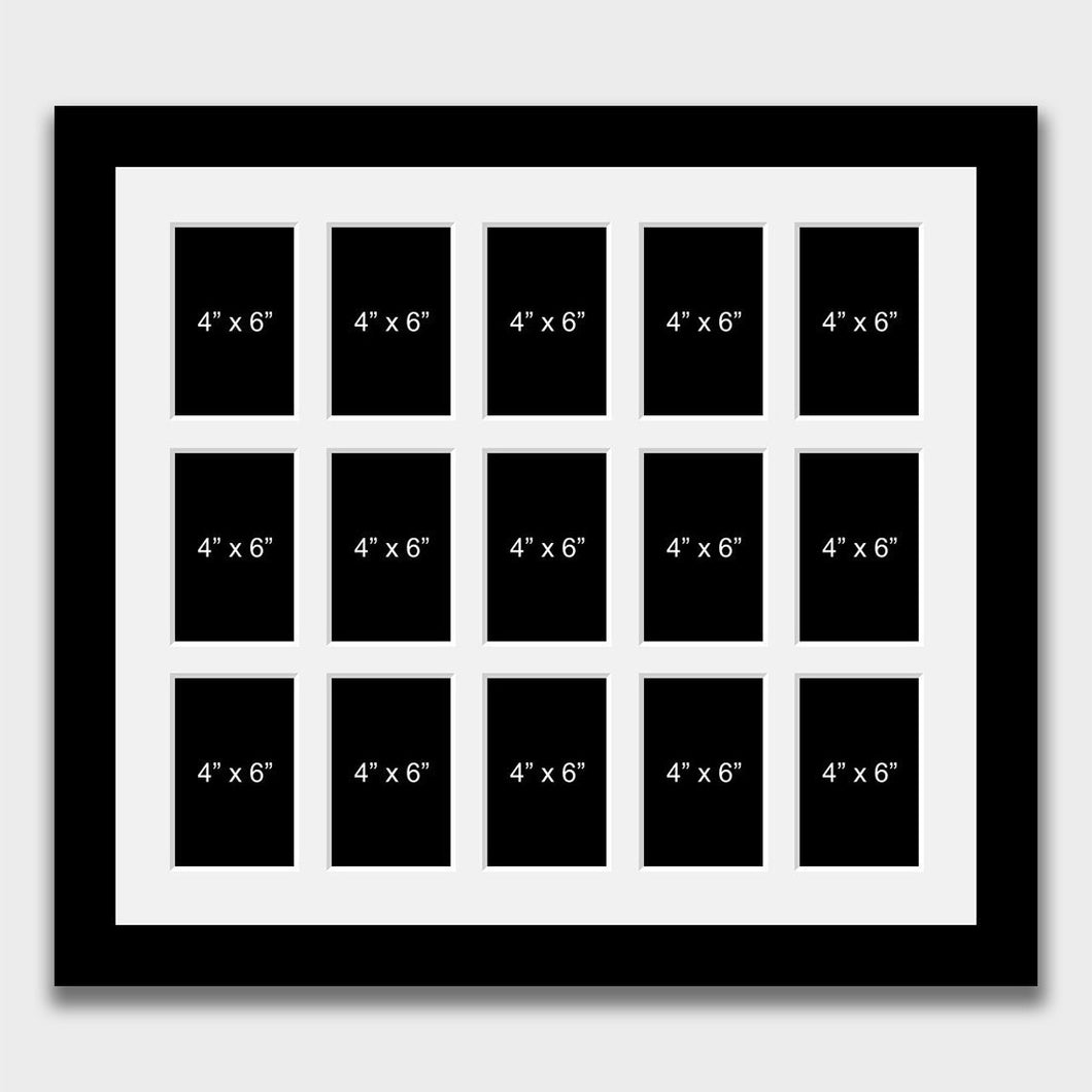 Large Multi Photo Picture Frame in Black to hold 15 4