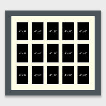 Load image into Gallery viewer, Large Multi Photo Picture Frame in Grey to hold 15 4&quot;x6&quot; photos in a Grey Frame - Multi Photo Frames
