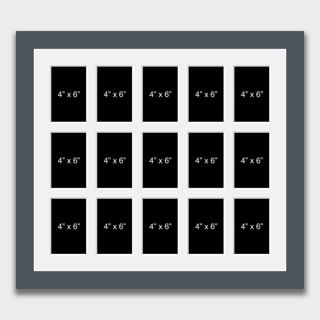 Large Multi Photo Picture Frame in Grey to hold 15 4