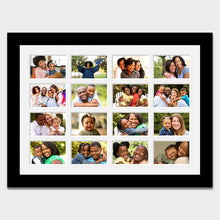 Load image into Gallery viewer, Large Multi Photo Picture Frame to Hold 16 6&quot;x4&quot; Photos in a 33mm Black Wood Frame - Multi Photo Frames
