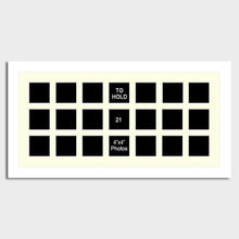 Load image into Gallery viewer, Large Multi Photo Picture Frame to hold 21 4&quot;x4&quot; photos in a 33mm Wide White Frame - Multi Photo Frames

