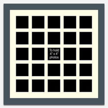 Load image into Gallery viewer, Large Multi Photo Picture Frame to Hold 25 4x4 Photos in a 40mm Dark Grey Frame - Multi Photo Frames
